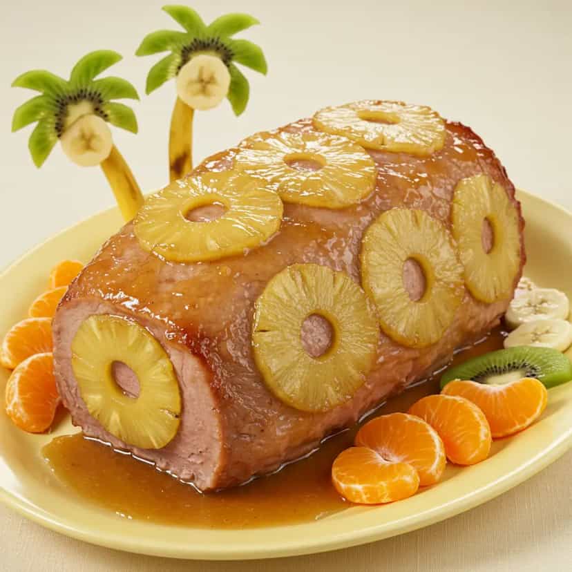 Foto deliciosa de Lombo Recheado com Abacaxi pronta para servir - Carnes & Frango