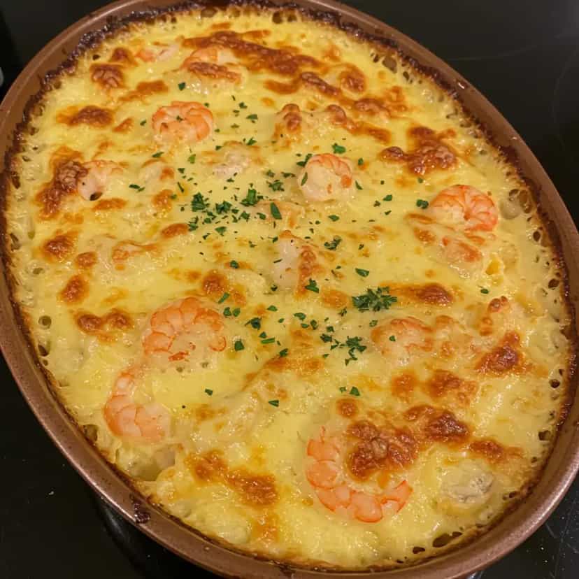 Foto deliciosa de Lula recheada com camarão e catupiry pronta para servir - Peixes & Frutos do Mar
