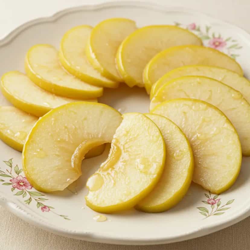Foto deliciosa de Maçã Gala com Calda de Laranja Lima pronta para servir - Outras Receitas