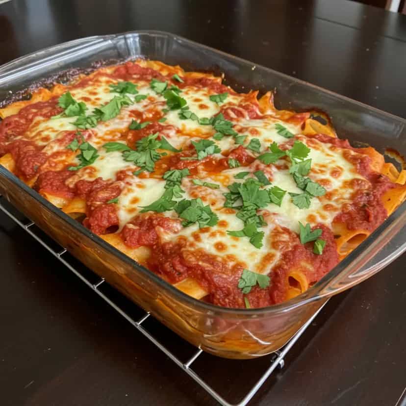 Foto deliciosa de Macarrão à Parmegiana Caseiro pronta para servir - Massas & Macarrão