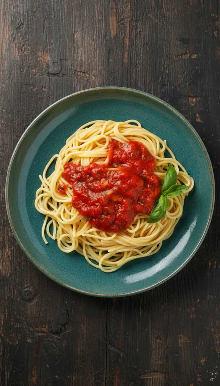 Foto deliciosa de Macarrão ao Molho Vermelho Simples pronta para servir - Outras Receitas