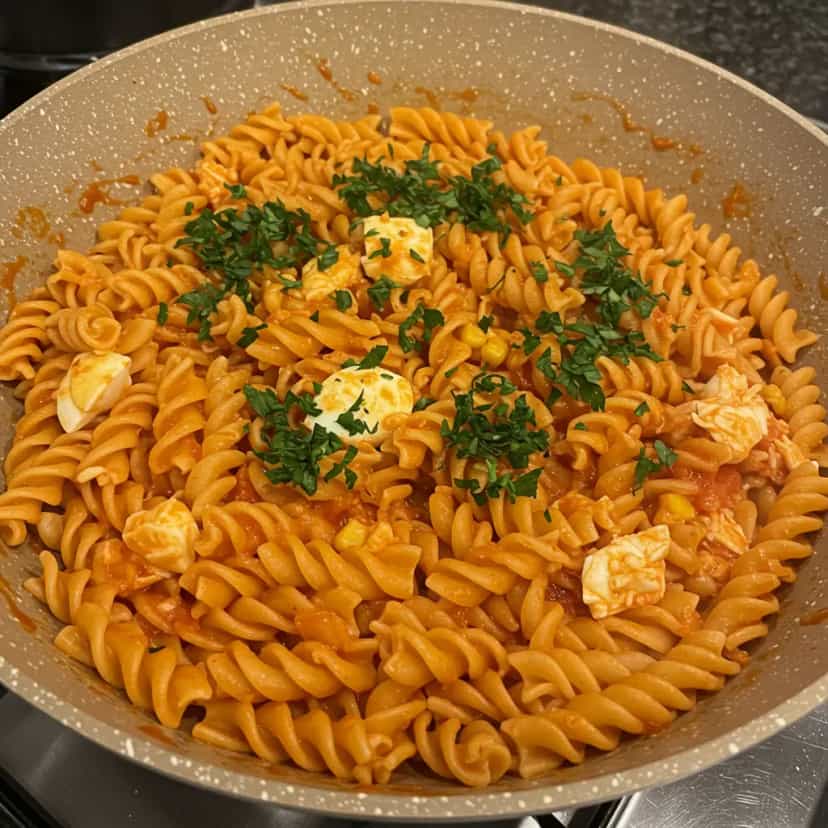 Foto deliciosa de Macarrão com Atum ao Molho de Tomate pronta para servir - Outras Receitas