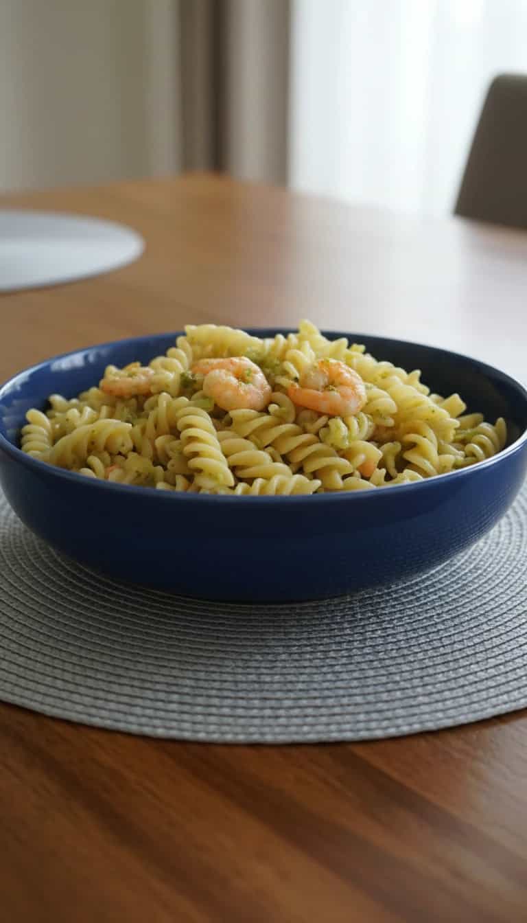 Foto deliciosa de Macarrão com Camarão e Brócolis pronta para servir - Massas & Macarrão