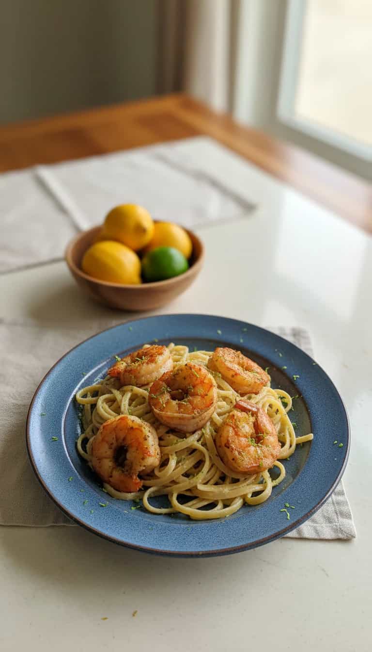 Foto deliciosa de Macarrão com Camarão pronta para servir - Outras Receitas