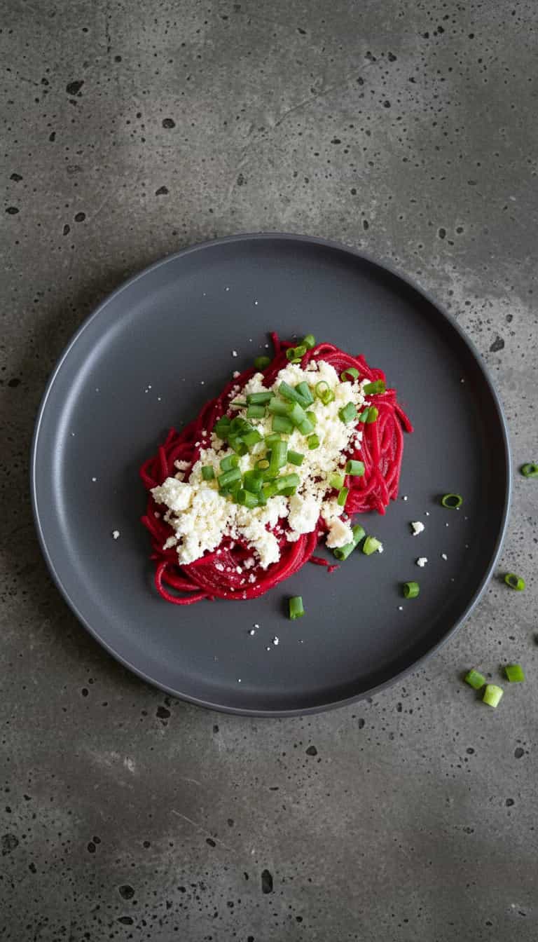 Foto deliciosa de Macarrão com Molho de Beterraba pronta para servir - Massas & Macarrão
