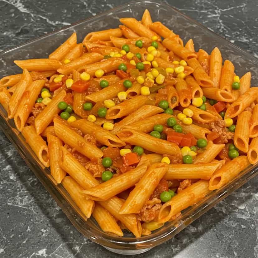 Foto deliciosa de Macarrão com Sardinha e Salsicha pronta para servir - Outras Receitas