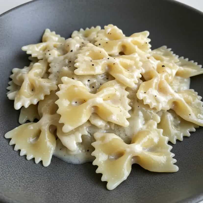 Foto deliciosa de Macarrão cremoso ao alho e parmesão pronta para servir - Outras Receitas