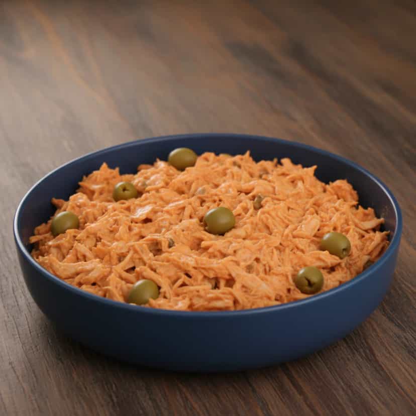 Foto deliciosa de Macarrão cremoso com Frango Desfiado pronta para servir - Outras Receitas