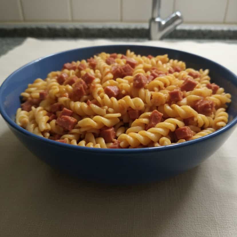 Foto deliciosa de Macarrão Cremoso com Salsicha e Queijo pronta para servir - Outras Receitas