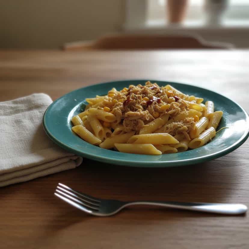 Foto deliciosa de Macarrão Cremoso de Frango ao Barbecue pronta para servir - Outras Receitas