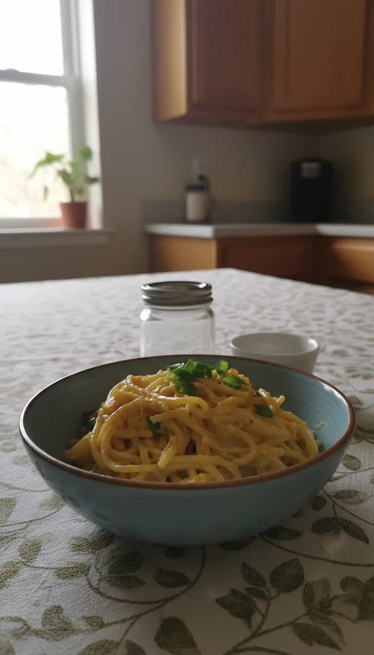 Foto deliciosa de Macarrão Cremoso de Milho pronta para servir - Outras Receitas