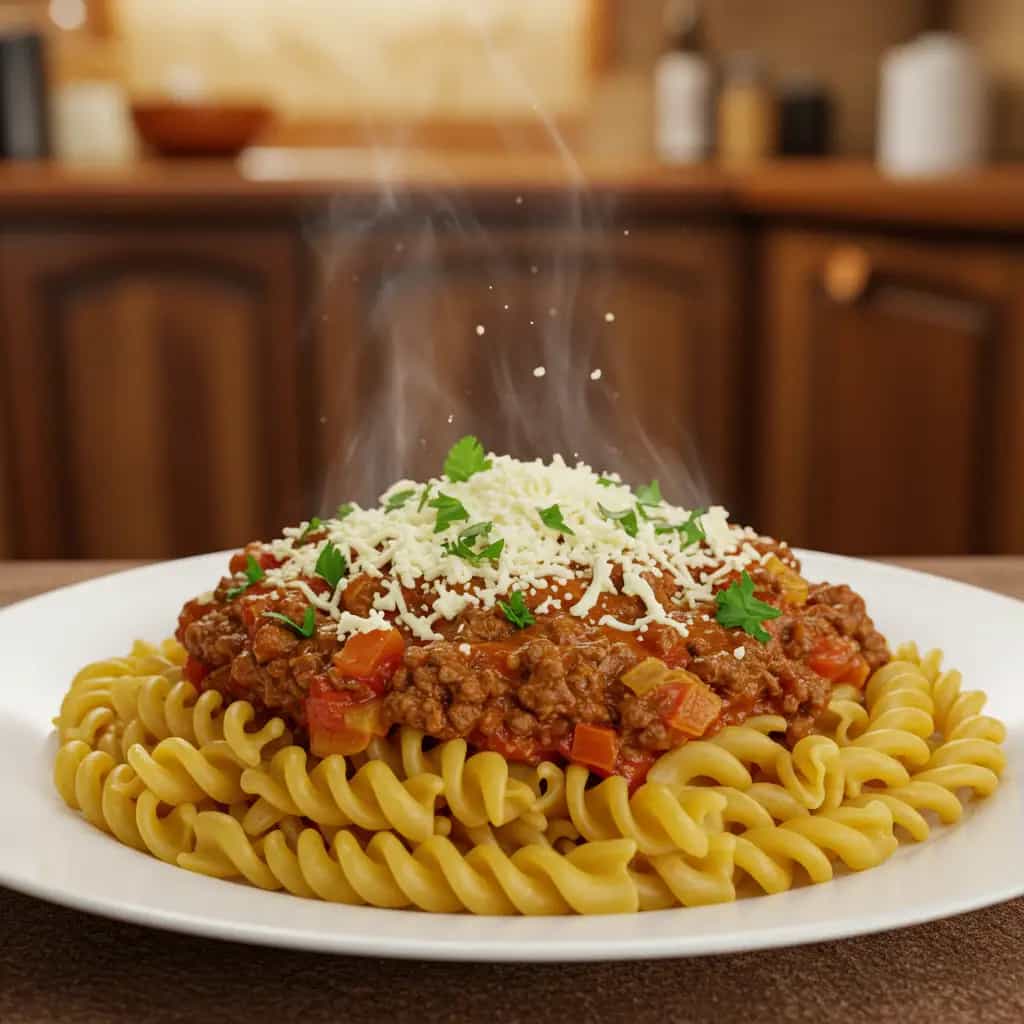 Macarronada de carne moída