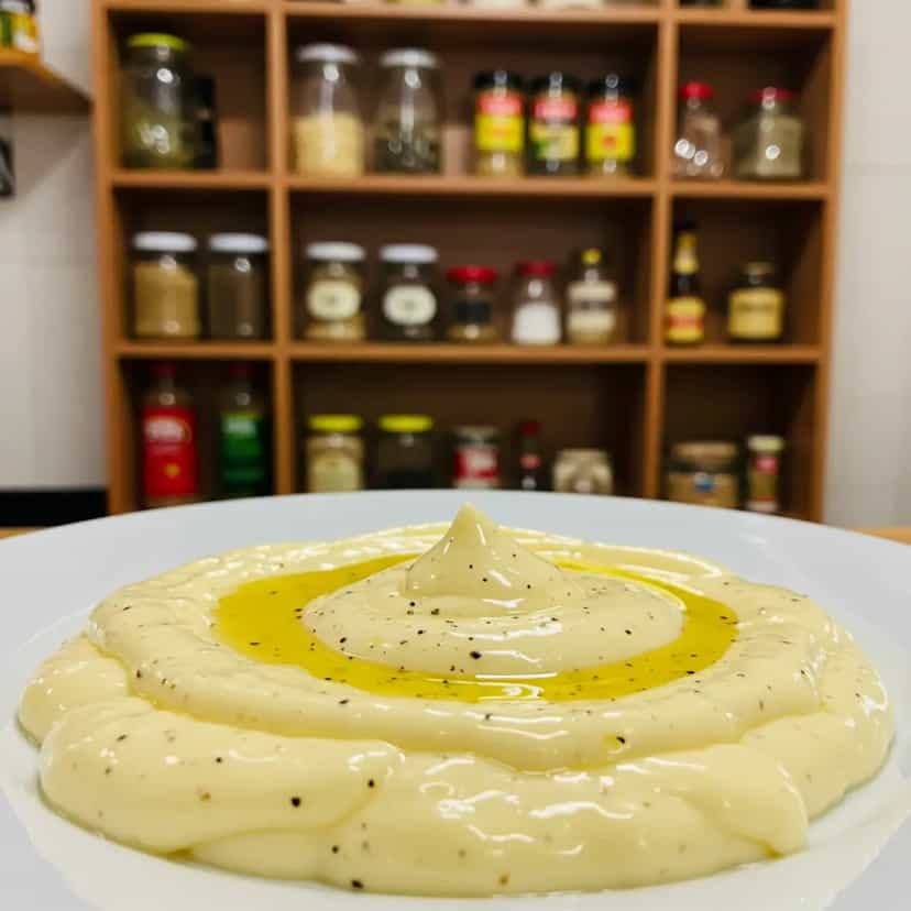 Foto deliciosa de Maionese caseira sem ovo pronta para servir - Pastas & Patês