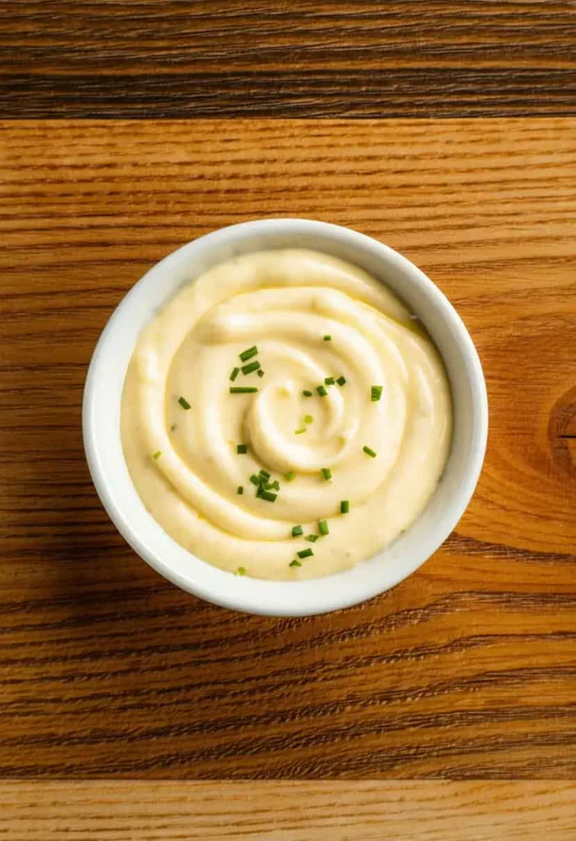 Foto deliciosa de Maionese Saudável com Ovo e Iogurte pronta para servir - Receitas Saudáveis