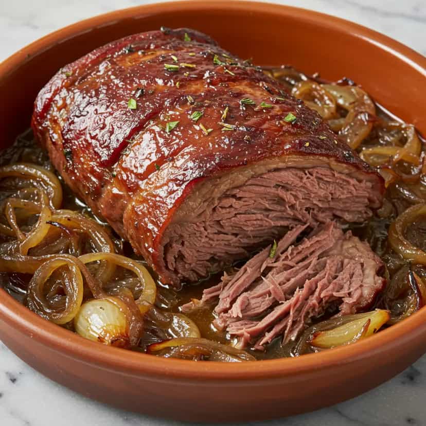 Foto deliciosa de Maminha Acebolada na Panela de Pressão pronta para servir - Carnes & Frango