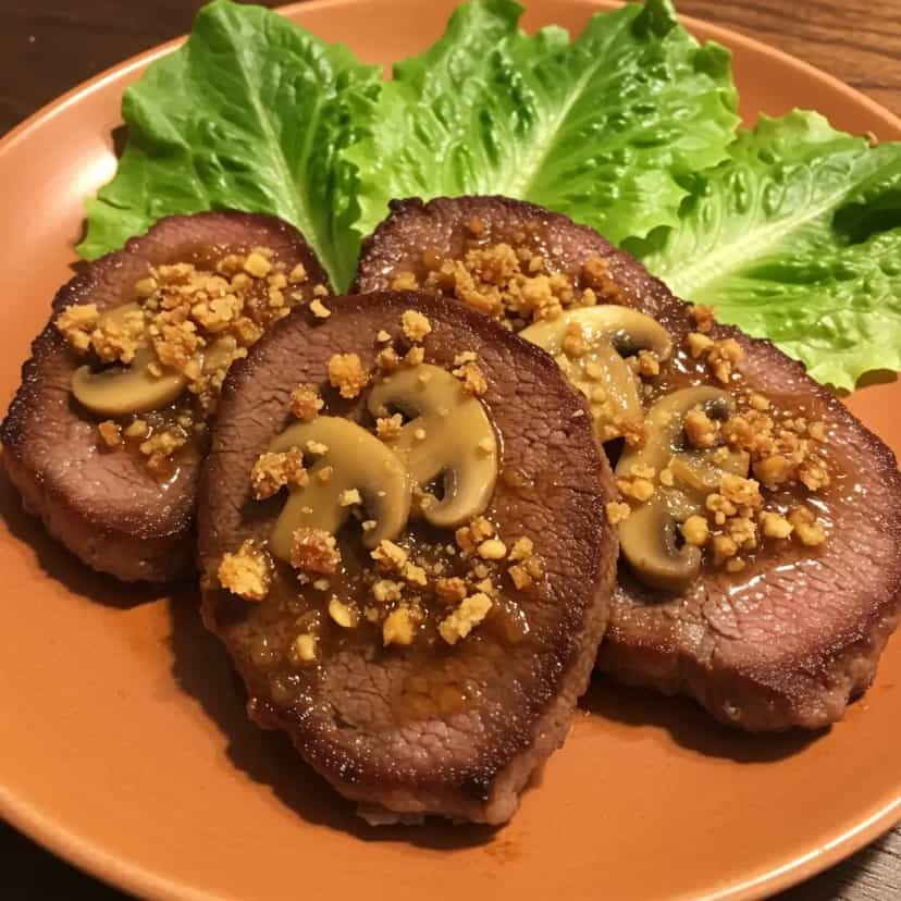 Foto deliciosa de Maminha ao Molho Madeira com Cogumelos pronta para servir - Carnes & Frango