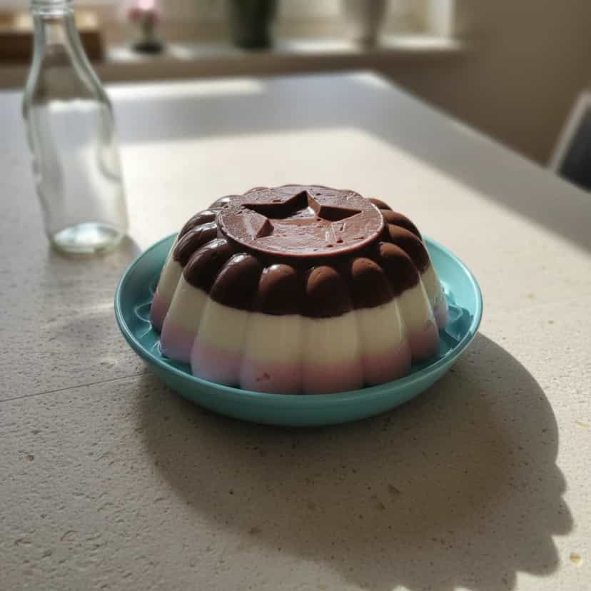 Foto deliciosa de Manjar de Três Camadas pronta para servir - Pudins & Cremes
