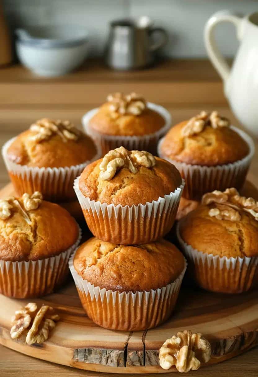 Muffins de Nozes e Xarope de Maple