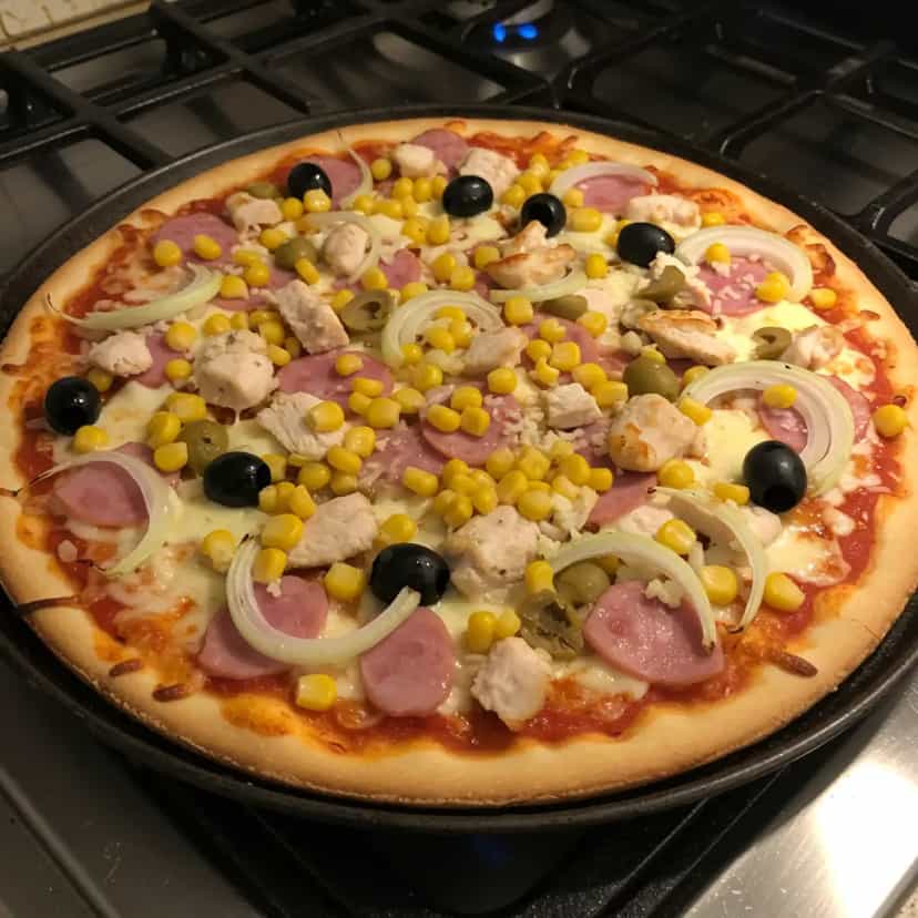Foto deliciosa de Massa de Pizza Caseira para 4 Pessoas pronta para servir - Outras Receitas