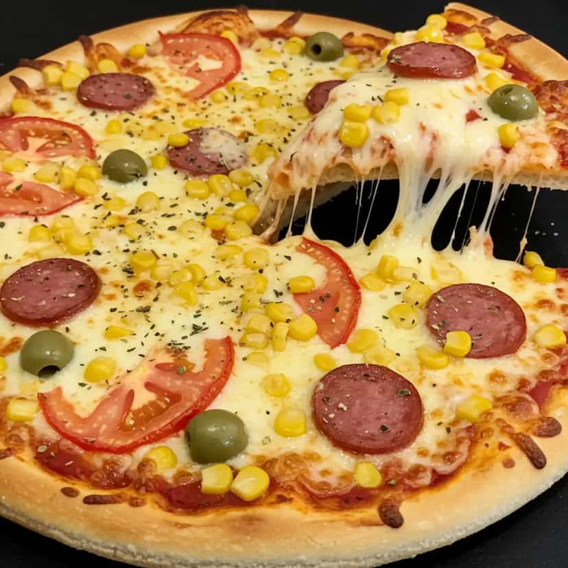 Foto deliciosa de Massa de Pizza de Micro-ondas pronta para servir - No Micro-ondas
