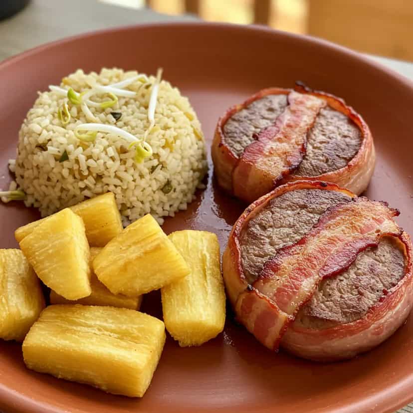 Foto deliciosa de Medalhão de Picanha ao Molho Madeira pronta para servir - Carnes & Frango