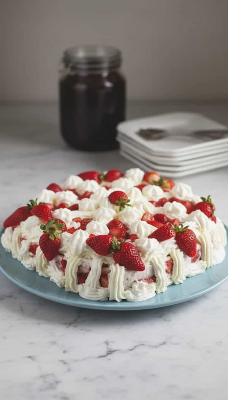 Foto deliciosa de Merengue de Morango com Chantilly pronta para servir - Outras Receitas
