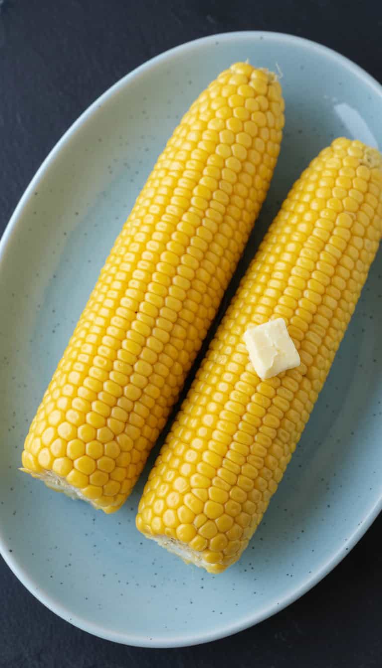 Milho-verde cozido no micro-ondas