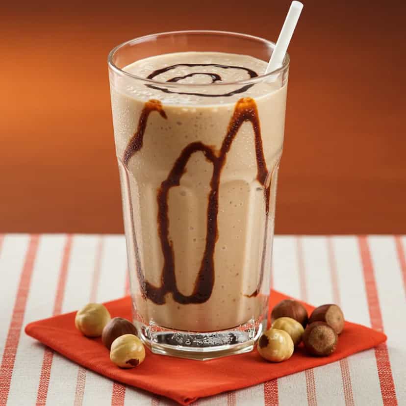 Foto deliciosa de Milk Shake Cremoso de Avelã pronta para servir - Milkshakes
