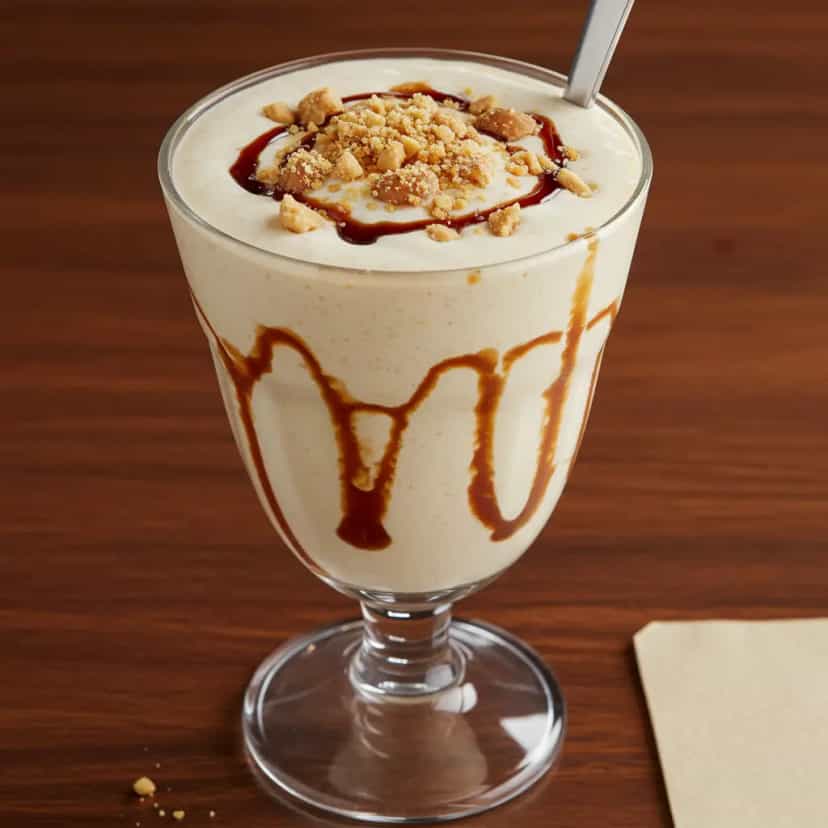 Foto deliciosa de Milk-Shake Cremoso de Paçoca pronta para servir - Doces Gelados & Sorvetes