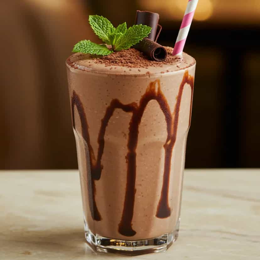 Foto deliciosa de Milk Shake de Ovomaltine cremoso pronta para servir - Milkshakes
