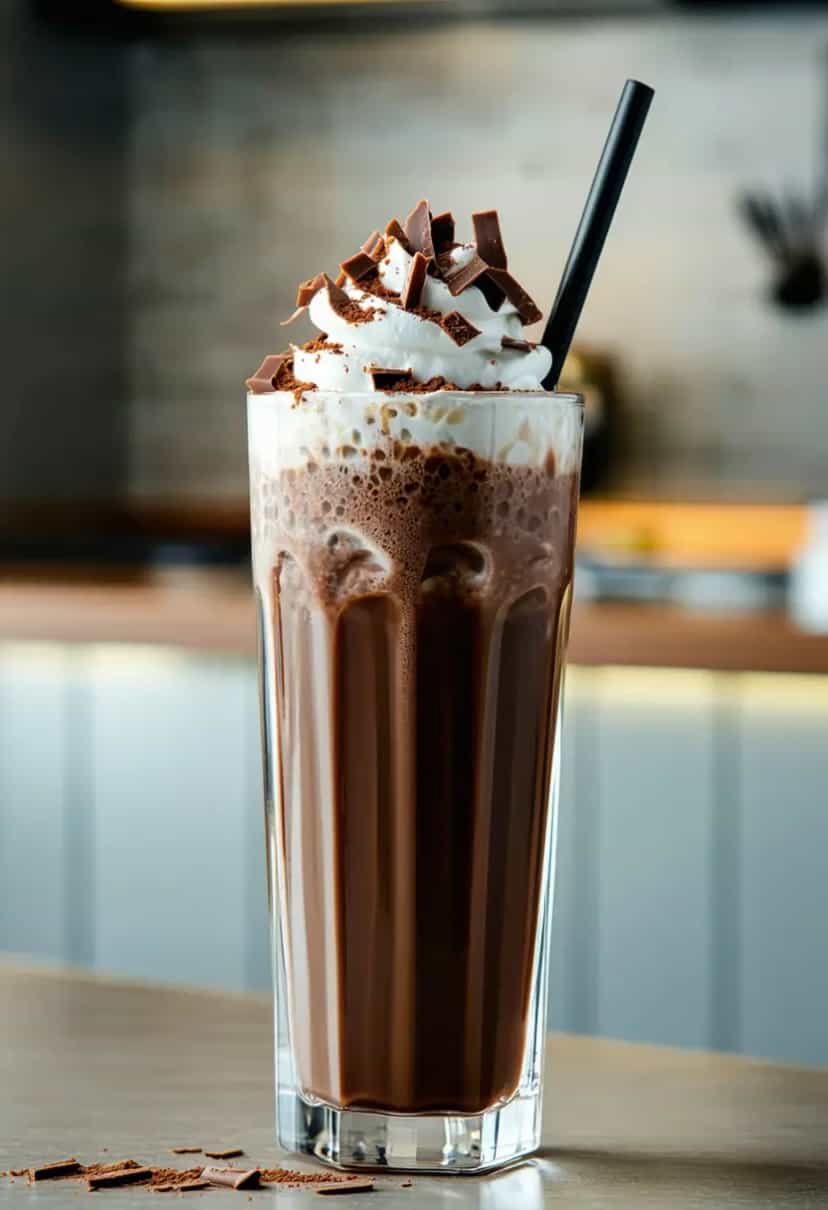 Foto deliciosa de Milkshake de Iogurte Grego com Chocolate pronta para servir - Milkshakes