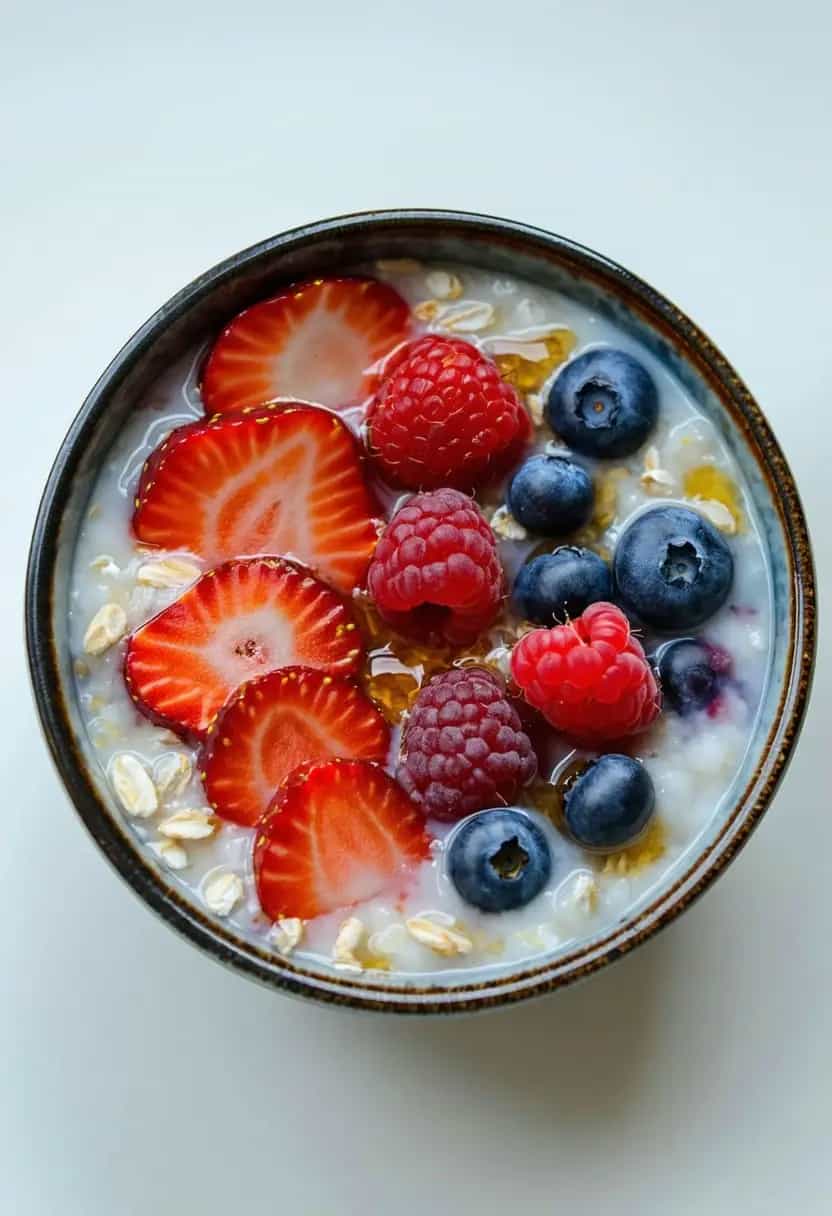 Mingau de Aveia com Frutas Vermelhas