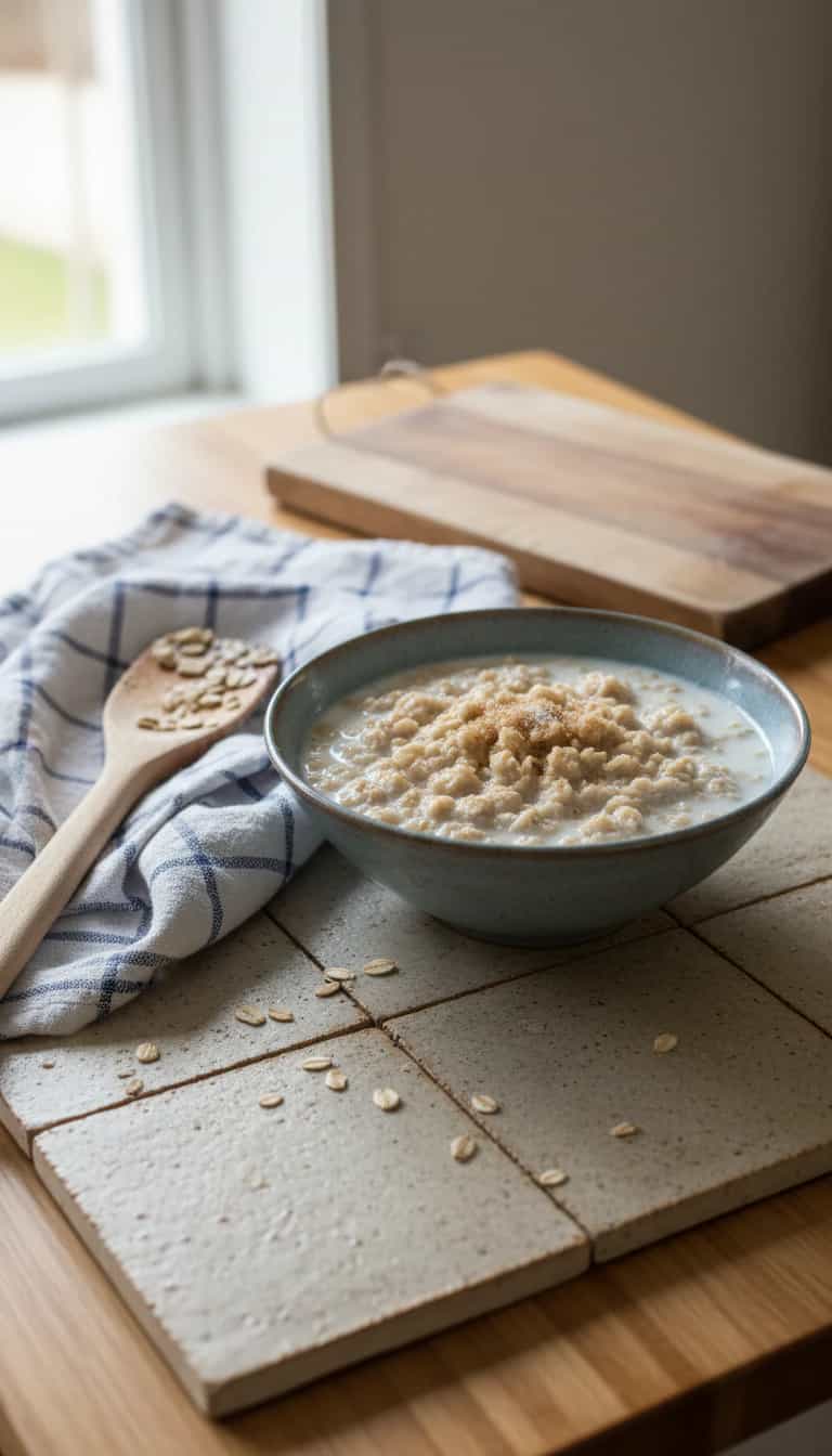 Foto deliciosa de Mingau de Aveia Cremoso pronta para servir - Aveia