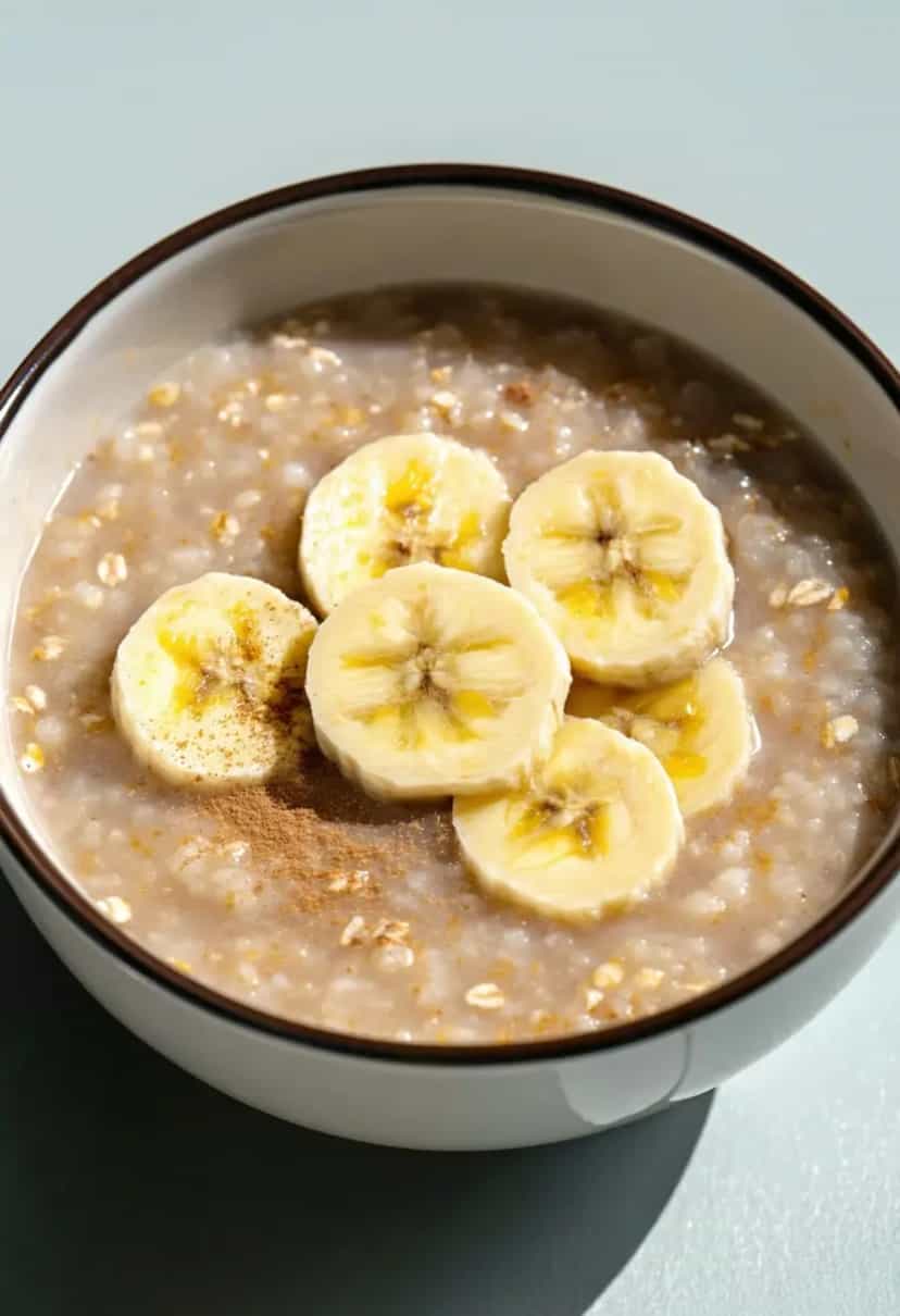 Foto deliciosa de Mingau de Aveia e Banana pronta para servir - Aveia