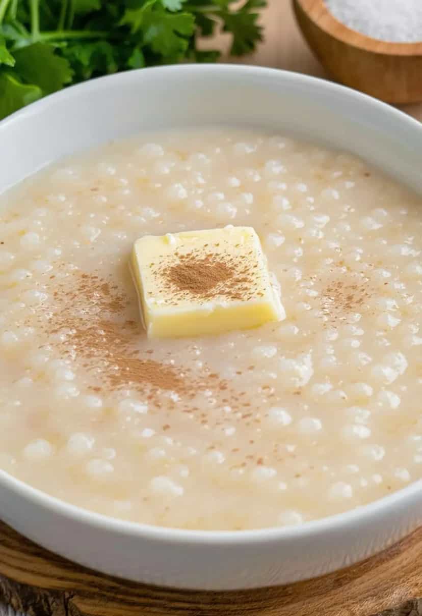 Foto deliciosa de Mingau de Tapioca Granulada pronta para servir - Tapioca & Cuscuz