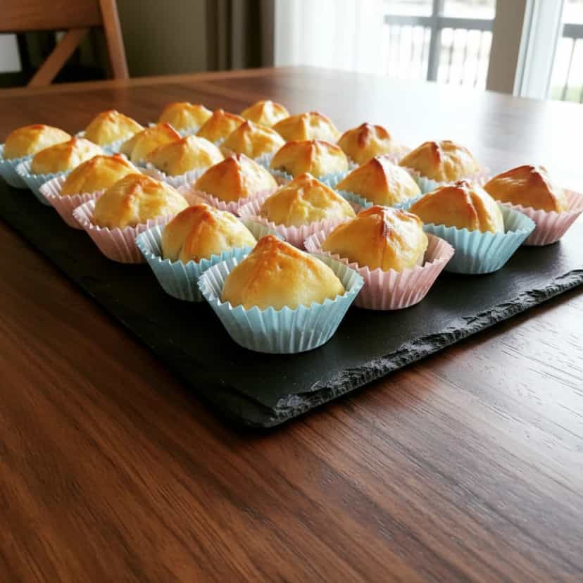 Foto deliciosa de Mini Esfihas de Calabresa pronta para servir - Salgadinhos