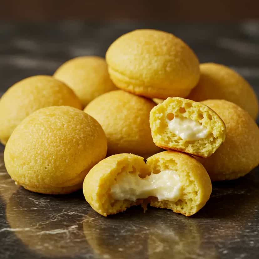 Foto deliciosa de Mini Pães de Queijo Fundido e Cheddar pronta para servir - Lanches de Padaria