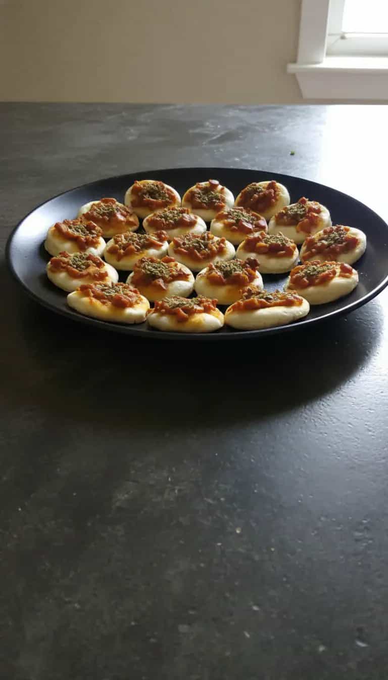 Foto deliciosa de Mini Pizzas Caseiras pronta para servir - Salgadinhos