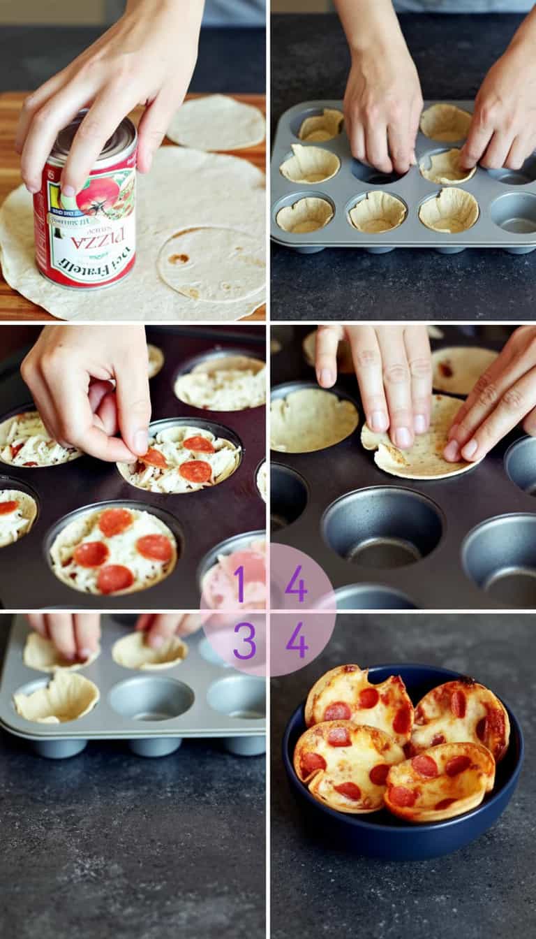 Foto deliciosa de Mini Pizzas de Pão Folhado pronta para servir - Lanches de Padaria