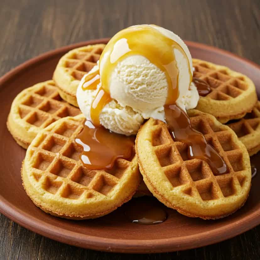 Foto deliciosa de Mini Waffles Light de Limão pronta para servir - Outras Receitas