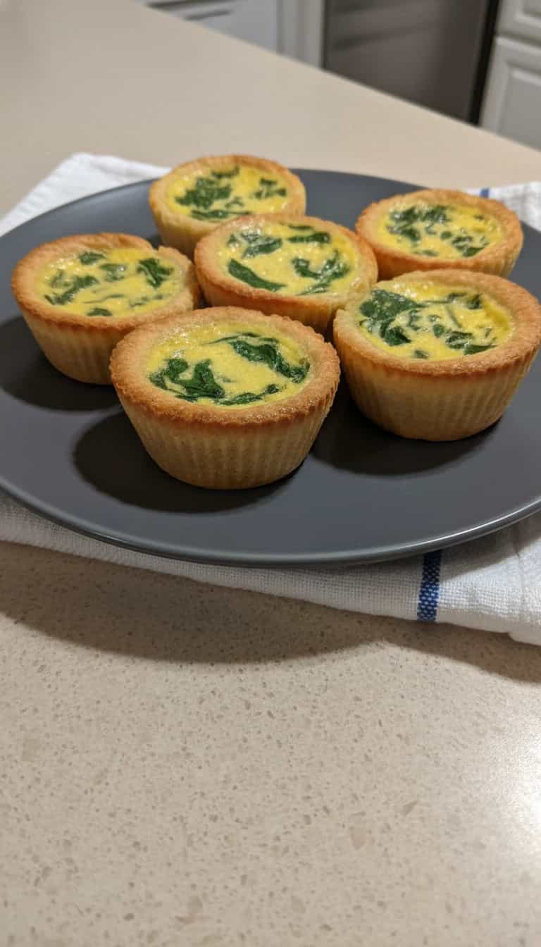 Foto deliciosa de Miniquiche de Espinafre Fit pronta para servir - Snacks Assados