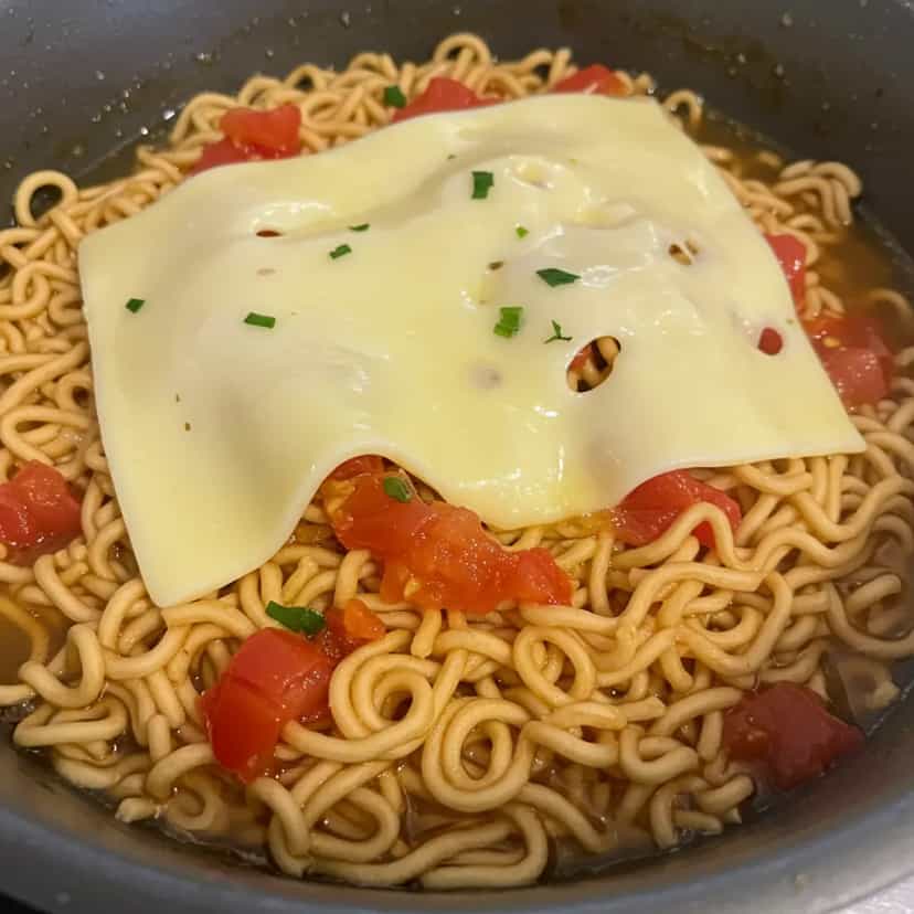 Foto deliciosa de Miojo Cremoso com Tomate pronta para servir - Outras Receitas