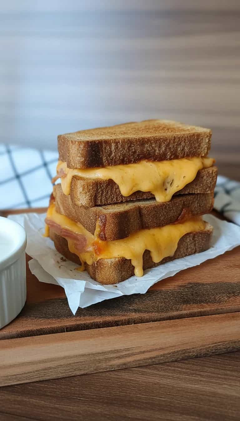 Foto deliciosa de Misto Quente na Air Fryer pronta para servir - Lanches de Padaria
