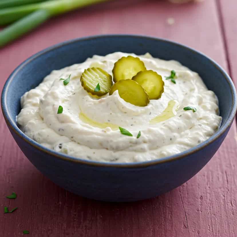 Foto deliciosa de Molho Cremoso de Azeitona e Picles pronta para servir - Pastas & Patês