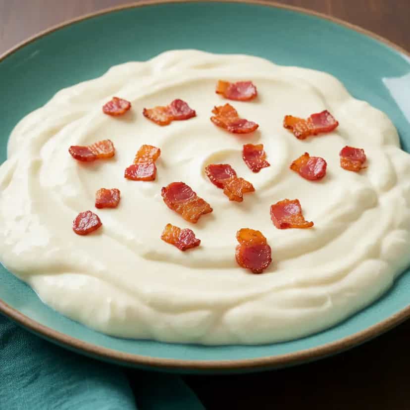 Foto deliciosa de Molho Cremoso de Requeijão com Bacon pronta para servir - Massas & Macarrão