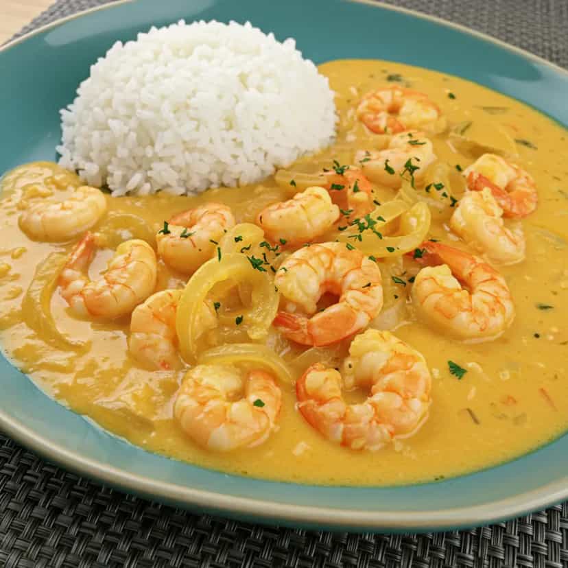 Foto deliciosa de Moqueca Capixaba de Camarão pronta para servir - Peixes & Frutos do Mar