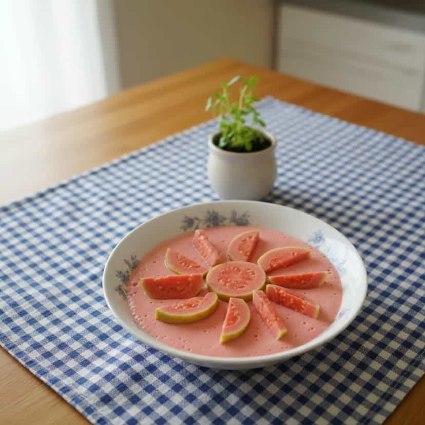Foto deliciosa de Mousse Cremosa de Goiaba pronta para servir - Pudins & Cremes