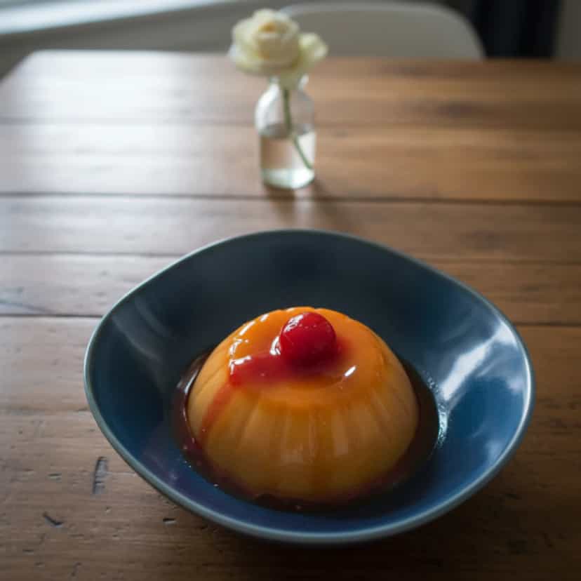 Foto deliciosa de Mousse Cremosa de Laranja com Sorvete pronta para servir - Doces Gelados & Sorvetes