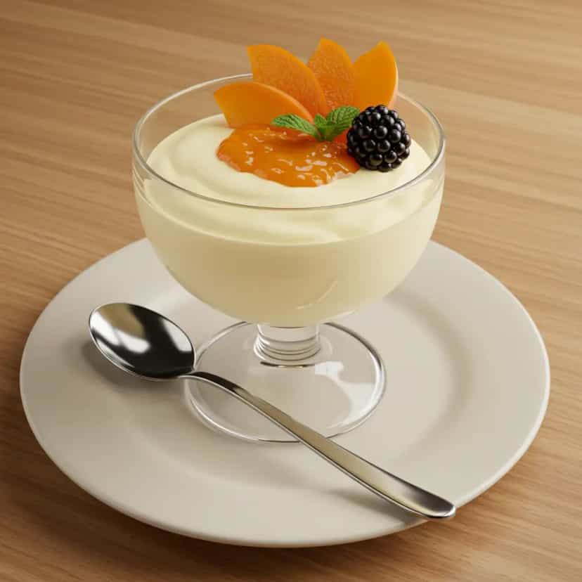 Foto deliciosa de Mousse Cremoso de Caqui pronta para servir - Pudins & Cremes