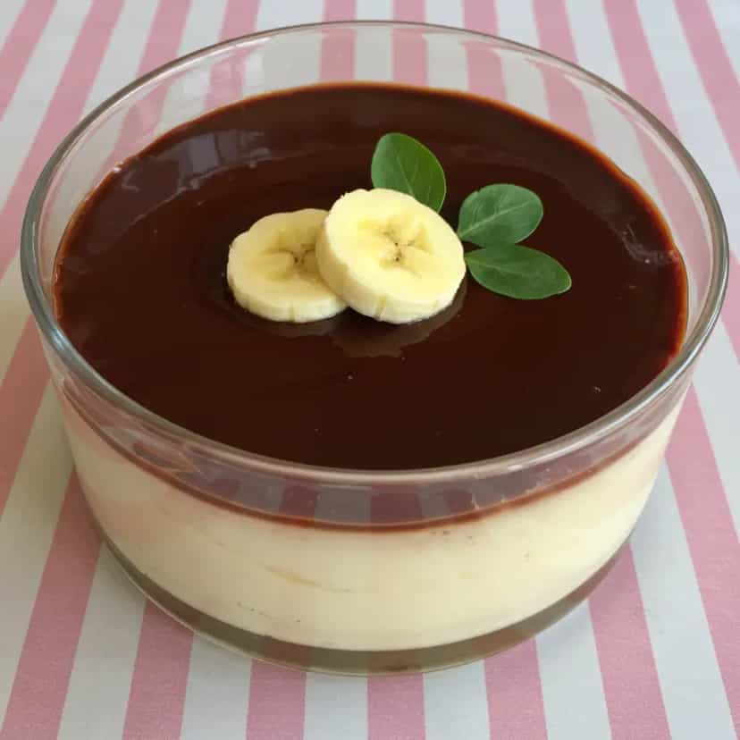 Foto deliciosa de Mousse de Banana Diet pronta para servir - Sem Açúcar